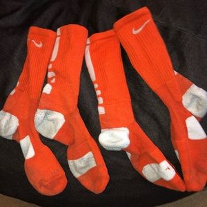 white and orange nike socks